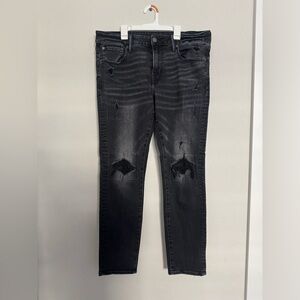 American Eagle Next Level Flex Skinny Distressed Black Jeans